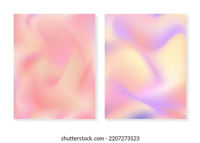 Set of soft wavy grainy gradient  backgrounds. For brochures, booklets, banners, business cards, social media and other projects. For web and printing.
