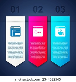 Establecer el software, y . Plantilla de infografía empresarial. Vector