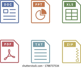 Set of software file simple icons