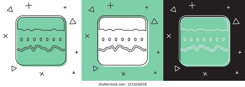 Set Soil ground layers icon isolated on white and green, black background.  Vector