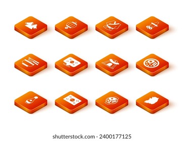 Set Soju bottle, South Korea flag, Ramen, Location, Korean temple, map and  icon. Vector