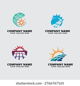  Set of Solar Energy Logo Designs