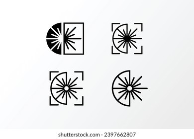 Juego de vectores de iconos del logotipo de la energía solar. Logo de Sun.