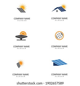 Set solar energy logo vector template