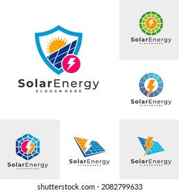 Set of Solar energy logo vector template, Creative Solar panel energy logo design concepts