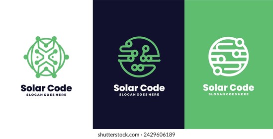 Satz von Sonnenenergie-Logos-Vorlage, Vektor-Illustration