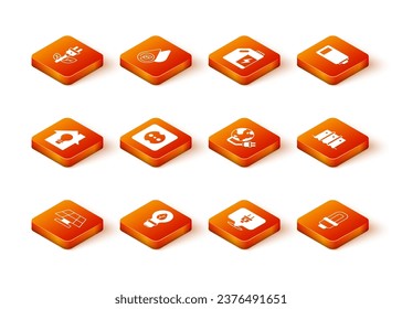 Set Solar energy panel, Light bulb with leaf, Smart house and light, Electrical outlet, plug, Global power planet, LED and Hydroelectric dam icon. Vector