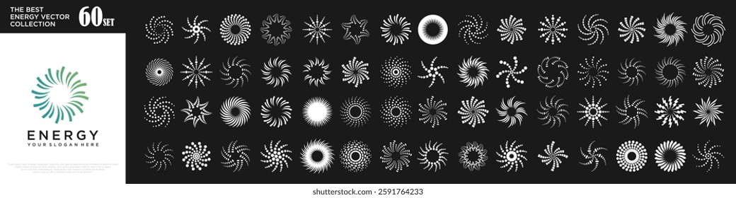 set of Solar Energy, Solar panels Logo . vector illustration