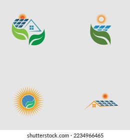 Satz des Solar-Logos Energy Icon Vektordesign