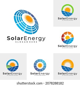 Set of Solar logo vector template, Creative Sun energy logo design concepts