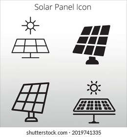 set of solar panel icon line isolated or logo isolated sign symbol vector, outline and stroke style Collection of high-quality color style vector illustration,