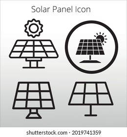 set of solar panel icon line isolated or logo isolated sign symbol vector, outline and stroke style Collection of high-quality color style vector illustration,