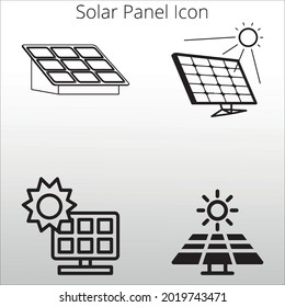 set of solar panel icon line isolated or logo isolated sign symbol vector, outline and stroke style Collection of high-quality color style vector illustration,