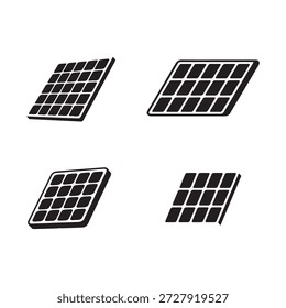 Conjunto de iconos de paneles solares para Diseños de energía renovable