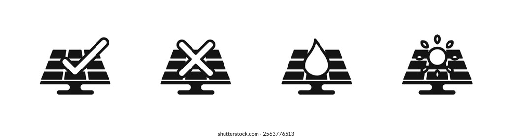 Set of solar panel logos vector. Vector solar battery icon. Alternative energy from sunlight. Logo of the transition to alternative energy sources. Vector illustration.