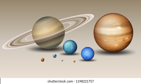 Set of solar system element illustration