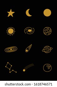 Set Of Solar System Icon Design