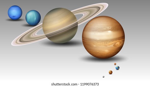 Set of solar system planet illustration