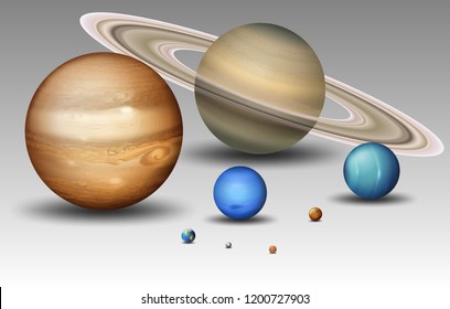 Set of solar system planet illustration