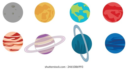 Set of Solar system vector