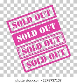 Set of Sold out stamp symbol, label sticker sign button, text banner vector illustration .