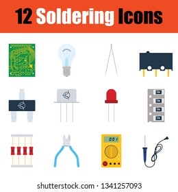 Set of soldering  icons. Full color design. Vector illustration.