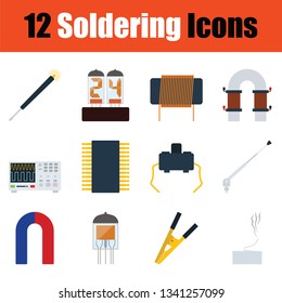 Set of soldering  icons. Full color design. Vector illustration.