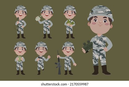Soldado con diferentes poses