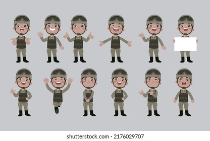 Soldado con diferentes poses