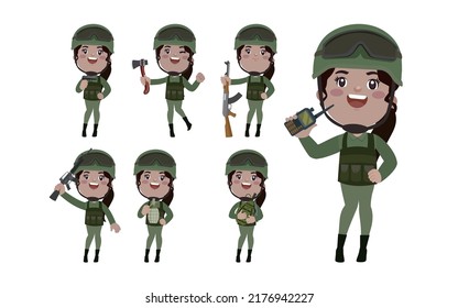 Soldado con diferentes poses