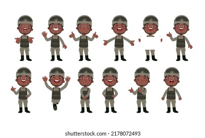 Soldado con diferentes poses