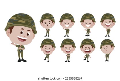 Soldado con diferentes poses