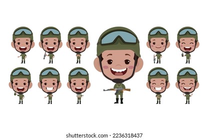 Soldado con diferentes poses
