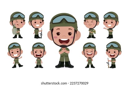 Soldado con diferentes poses