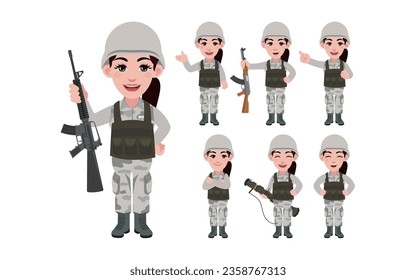 Satz Soldat mit unterschiedlichen Posen
