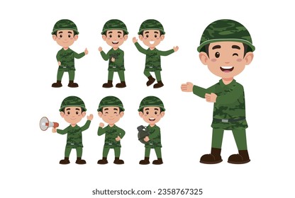 Soldado con diferentes poses