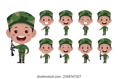 Soldado con diferentes poses