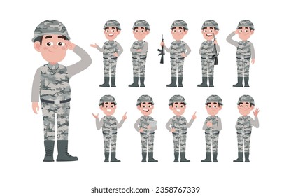 Soldado con diferentes poses