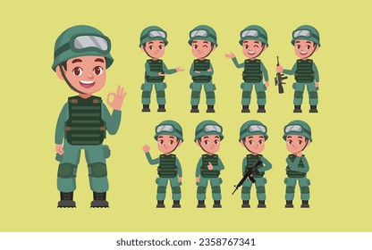 Soldado con diferentes poses