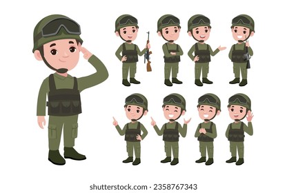 Soldado con diferentes poses