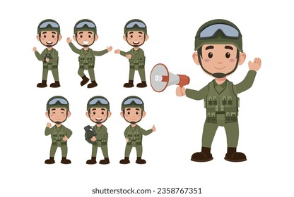 Soldado con diferentes poses