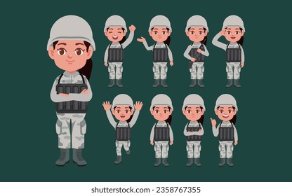 Soldado con diferentes poses