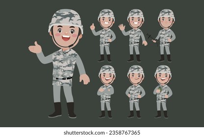 Soldado con diferentes poses