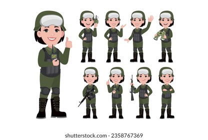 Soldado con diferentes poses