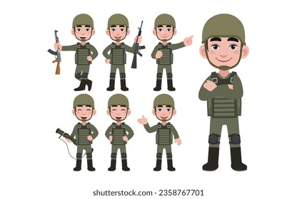 Soldado con diferentes poses