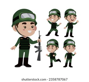 Soldado con diferentes poses