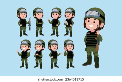 Soldado con diferentes poses