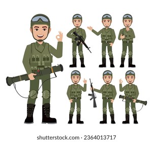 Soldado con diferentes poses