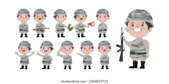 Soldado con diferentes poses