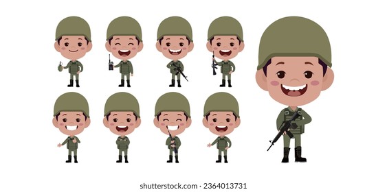 Soldado con diferentes poses